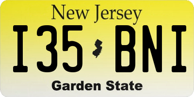 NJ license plate I35BNI