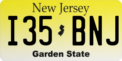 NJ license plate I35BNJ