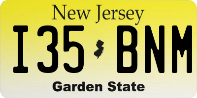 NJ license plate I35BNM