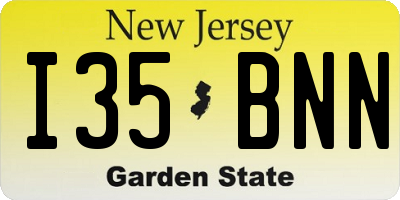 NJ license plate I35BNN