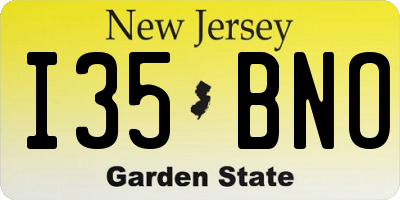 NJ license plate I35BNO