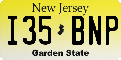 NJ license plate I35BNP