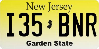 NJ license plate I35BNR