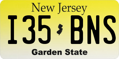 NJ license plate I35BNS