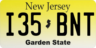 NJ license plate I35BNT