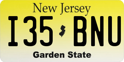 NJ license plate I35BNU