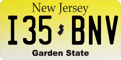 NJ license plate I35BNV