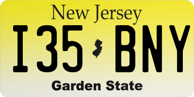 NJ license plate I35BNY