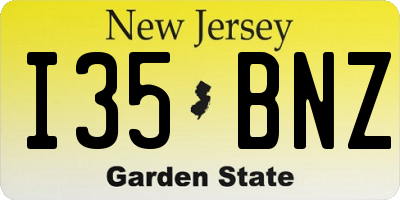 NJ license plate I35BNZ