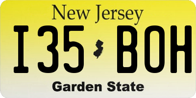 NJ license plate I35BOH