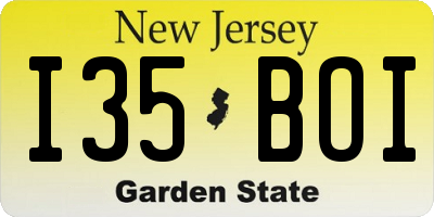 NJ license plate I35BOI