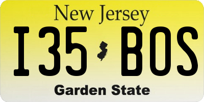 NJ license plate I35BOS