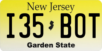 NJ license plate I35BOT