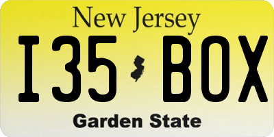 NJ license plate I35BOX