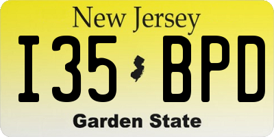 NJ license plate I35BPD
