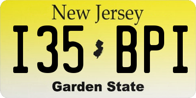 NJ license plate I35BPI