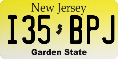 NJ license plate I35BPJ
