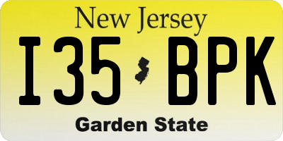 NJ license plate I35BPK