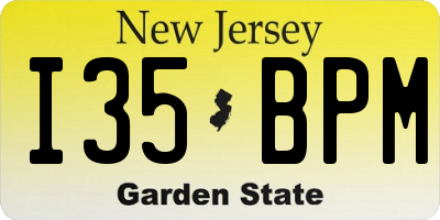 NJ license plate I35BPM