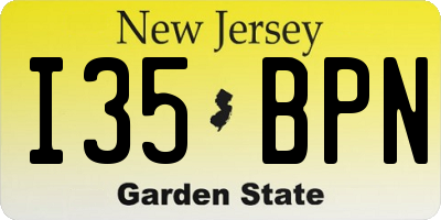 NJ license plate I35BPN