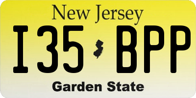 NJ license plate I35BPP