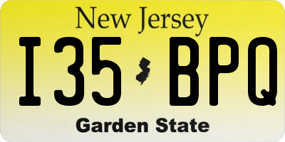 NJ license plate I35BPQ