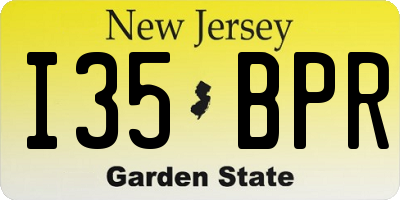 NJ license plate I35BPR