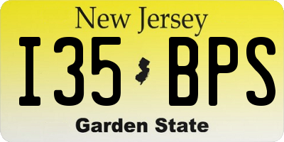NJ license plate I35BPS