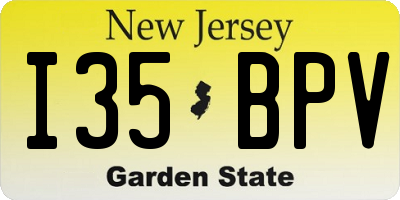 NJ license plate I35BPV
