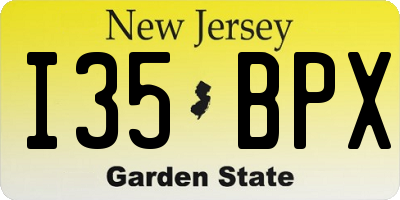 NJ license plate I35BPX