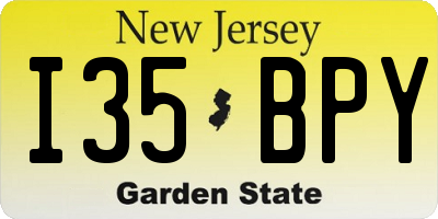 NJ license plate I35BPY