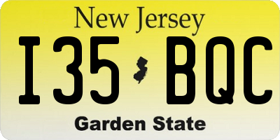 NJ license plate I35BQC