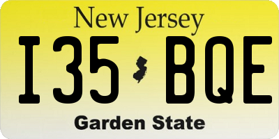 NJ license plate I35BQE