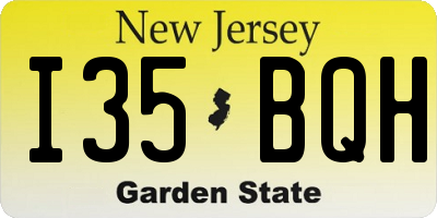 NJ license plate I35BQH