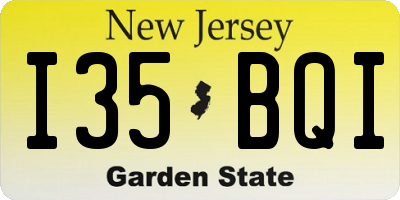 NJ license plate I35BQI