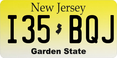 NJ license plate I35BQJ