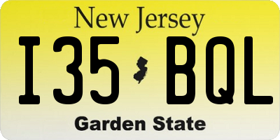 NJ license plate I35BQL