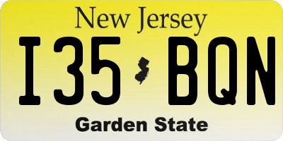 NJ license plate I35BQN