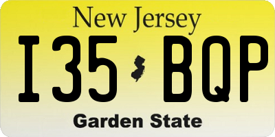 NJ license plate I35BQP