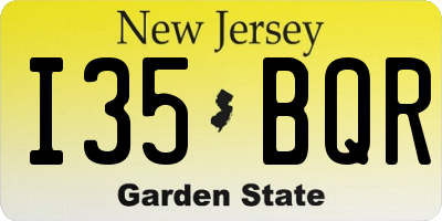 NJ license plate I35BQR