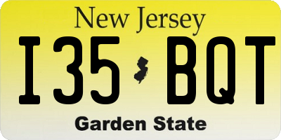 NJ license plate I35BQT