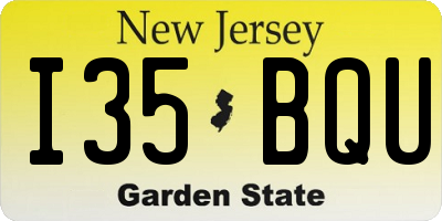 NJ license plate I35BQU