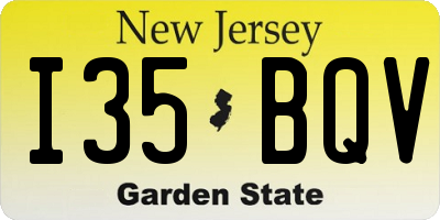NJ license plate I35BQV