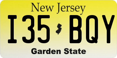 NJ license plate I35BQY