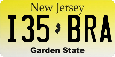 NJ license plate I35BRA