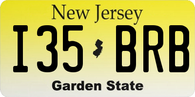 NJ license plate I35BRB
