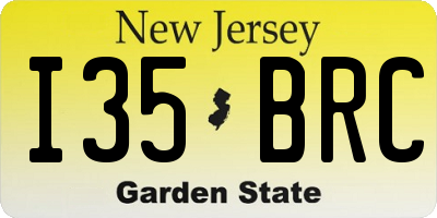 NJ license plate I35BRC