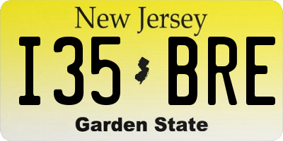 NJ license plate I35BRE