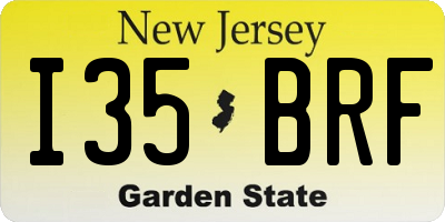 NJ license plate I35BRF