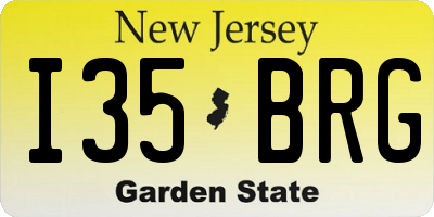 NJ license plate I35BRG